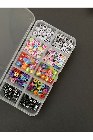 Kutulu Kum Boncuklu Takı Yapma Seti Kolye Bileklik Halhal Telefon