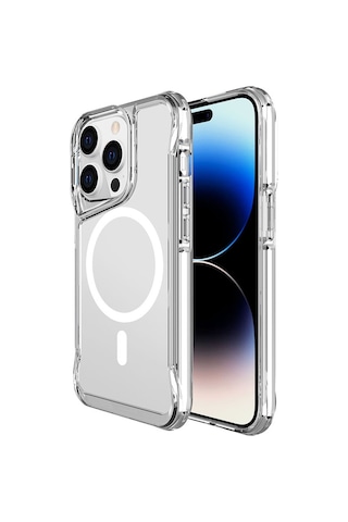 iPhone Uyumlu 14 Pro Max Kılıf Magsafe Özellikli Maximus Sararmaz Şeffaf Kapak