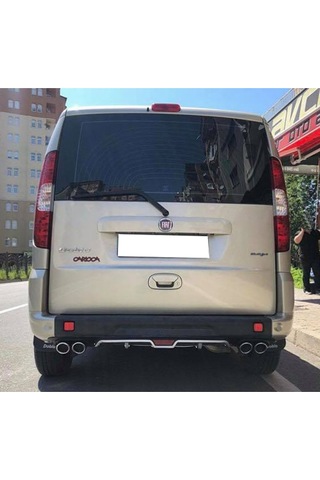 Fiat Doblo Uyumlu Siyah Difüzör 4 Krom Egzoz Görünümlü Difizör Arka Ek Body Kit 2001 - 2012