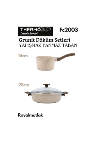 Thermoad 2'li Vizon Set (14 CM Sosluk&Sütlük - 28 CM Karnıyarık Tenceresi)