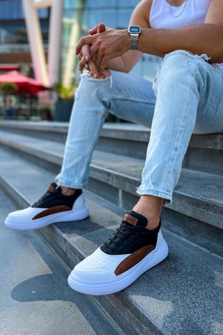 Ch115 - Cbt Literide Erkek Ayakkabı Beyaz/taba/sıyah Çok Renkli