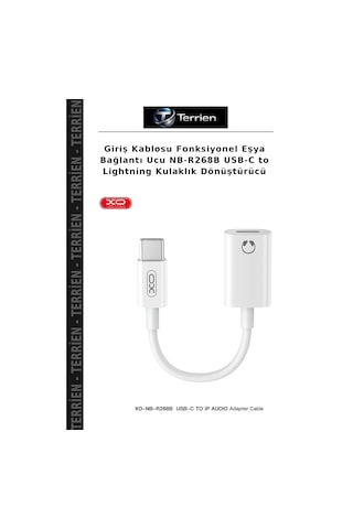 Giriş Kablosu Fonksiyonel Eşya Bağlantı Ucu Nb-r268b Usb-c To Lightning Kulaklık Dönüştürücü