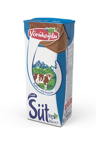 Yörükoğlu Yağlı Süt 180 Ml X 24 Adet