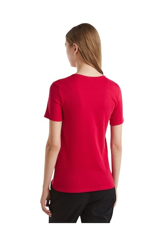 United Colors Of Benetton Kadın Benetton Yazılı Basic T-shirt Fuşya