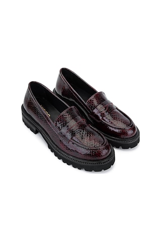 Tamer Tanca Kadın Hakiki Deri Bordo Loafer Ayakkabı 922 26102202 Bn Ayk Sk25-26 Bordo Bm Bordo