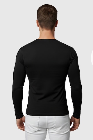 Rizzup Siyah Dar Kalıp Likralı %90 Pamuk Erkek Sweatshirt Vücuda Oturan İnce Penye Sweat 2300423