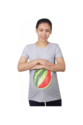 Mummy's Baby Hamile Tişört Karpuz Gri 9239