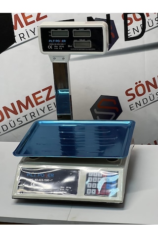 Plt Power Market Kasap Manav Terazisi 40 Kg - 2 Gr Boyunlu Çift Ekran Akülü Terazi
