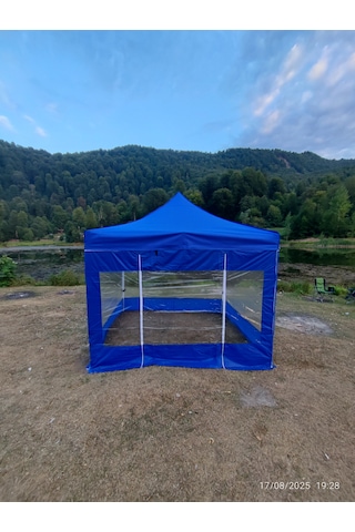 3x3 M 30 Mm Gazebo Tente Kış Bahçesi Mavi