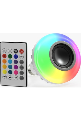 Hoparlör & Bluetooth Rgb Ampul Uzaktan Kumanadalı E27 Duy Beyaz I