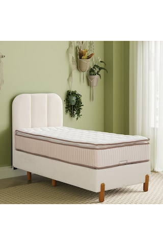 Bohem Tek Kişilik Sandıklı Baza + Pocket Pedli Yatak + Bohem Başlık 3 Lü Set Konuma Özel Teslimat 90 x 190 CM