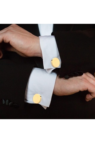 Suntek Erkek Kol Düğmeleri Yuvarlak Kol Düğmeleri Düğün Altın Gül