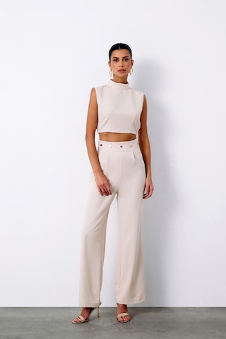 Sateen Bel Aksesuarlı Pantolon - Bej-135211 Bej
