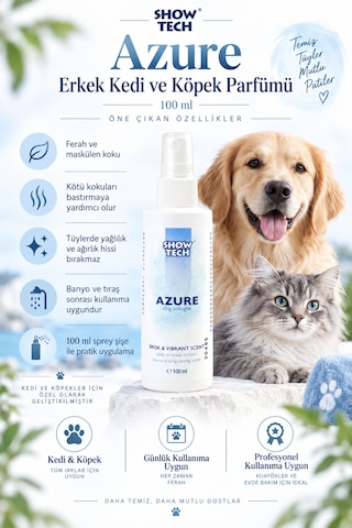 Showtech Azure Erkek Kedi Ve Köpek Parfümü 100 Ml