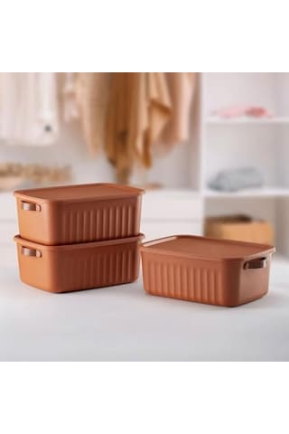 1 Adet Düzenleyici Kapaklı Kutu, Dekoratif Saklama Kutusu, Organizer 35cm 25cm 14cm Kiremit 10 Litre Açık Ahşap