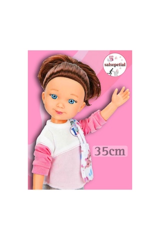 Büyük Boy Et Bebek 35cm Mina Kolej Bebek Gerçekçi Aksesuarlı Model Bebek 35cm
