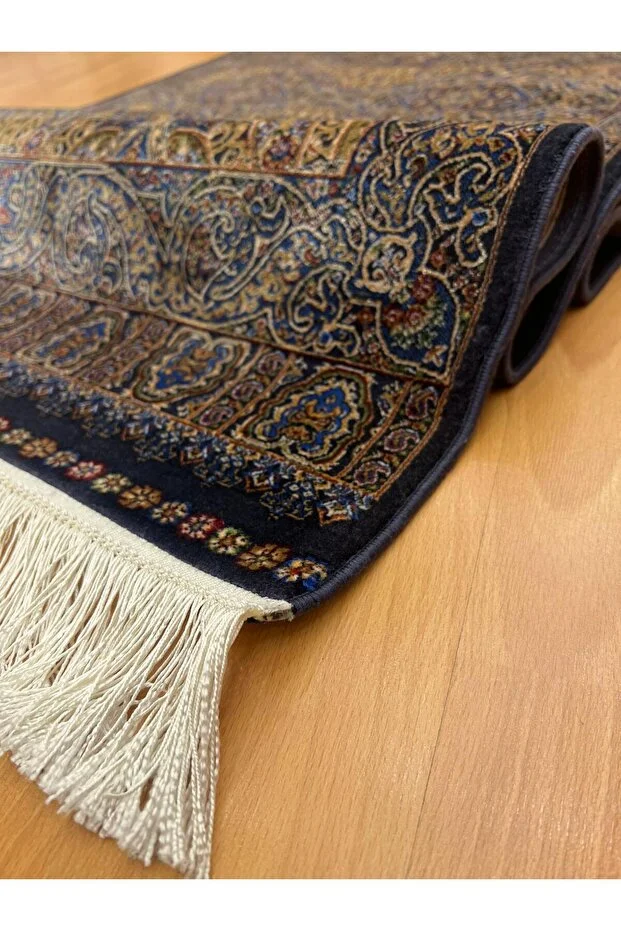 Mevlana Bazaar Lüks Mihraplı Madalyon Desenli 90 X 150 Cm İpek Halı Çok Renkli