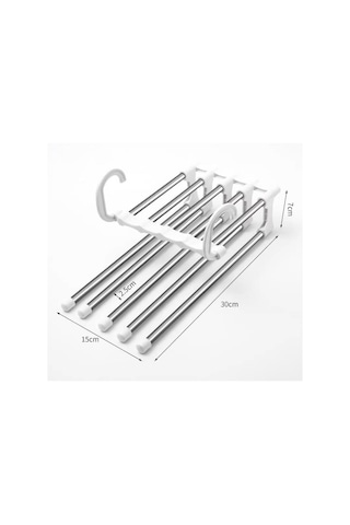 Katlanır Pantolon Askısı Giysi Çok İşlevli Pantolon Askısı Ev Depolama Askısı Beyaz