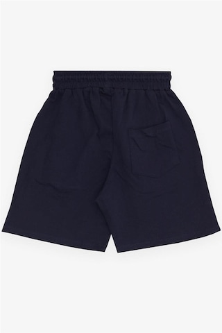 Breeze Girls & Boys Erkek Çocuk Şort Yazı Baskılı Bağcıklı Cepli Beli Lastikli 8-14 Yaş, Lacivert