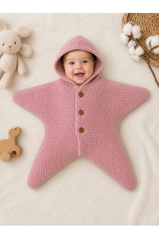 Asiltr Yıldız Şekilli Bebek Tulumu Pembe