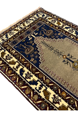 El Dokuma Sıfır Yahyalı Seccade 83x125 Kök Boya %100 Yün Namazlık Renkli