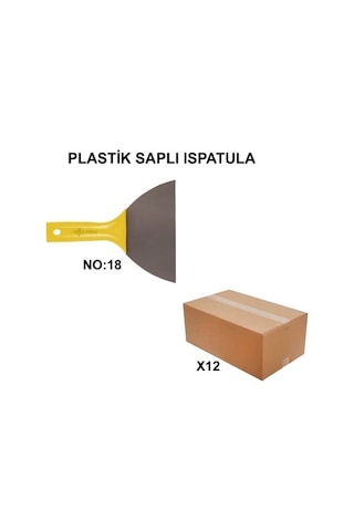 Plastik Saplı İspatula, No:18, 12 Adet Toptan Çok Renkli