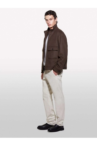 Sisley Pamuk Karışımlı Dar Kesim Cepli Kadife Chino Pantolon Erkek 0l8 Pantolon - 324a41znsf04r Bej
