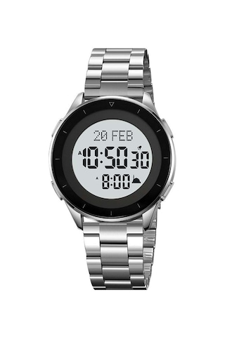 Skmeı 2300 Kıble Yönü Göstergesi Dijital Saat Işıklı Yer İşareti Fonksiyonu Elektronik Saat - Gümüş