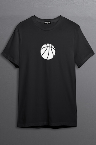 Noıssey -wed Basketbol Tasarım Baskılı Spor T-shirt Siyah