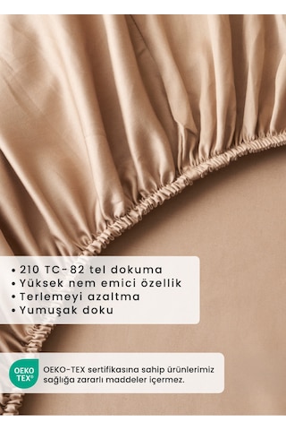 Bella Maison Supreme Çift Kişilik Lastikli Çarşaf Vizon 160x200x35 Cm Vizon