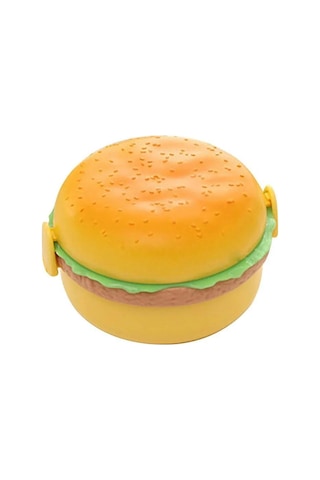 Yunboo Kare Hamburger Bento Kutusu 600ml, Leakproof Kapaklı, Plastik Malzeme, Çatal-kaşık Dahil, Taşınması Kolay, Temizliği Kolay Turuncu