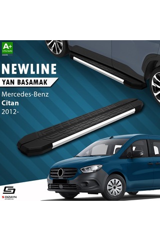 S-dizayn Mercedes Citan Uzun Şase Newline Krom Yan Basamak 223 Cm 2012-2021 A+ Kalite