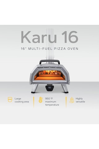 Karu 16 Açık Hava Pizza Fırını, Çeşitli Yakıt Türleri İle Çalışabilir, Taşınabilir Açık Hava Pizza Fırını İle Arka Bahçede Veya Ötesinde Pişir Çok Renkli