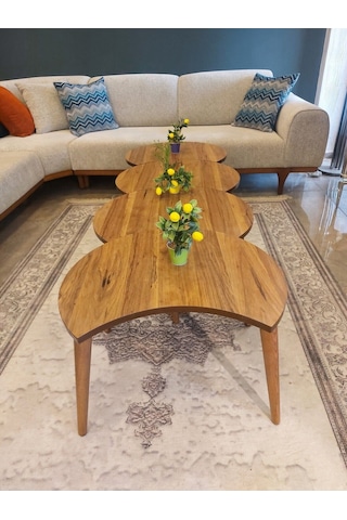 Akset Rüzgar Gülü Orta Sehpa Ve Zigon Full Ceviz