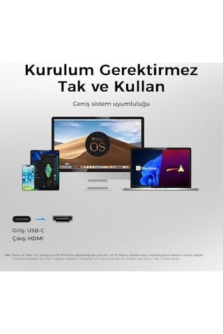 Usb C Hdmı Kablo 4k 60hz,2k 120hz,1080p 165hz Hdr Hdcp Type C To Hdmı 2.0 , 15/16/17 Pro, Macbook İpad Pro/air, S25 İle Uyumlu 2 Metre