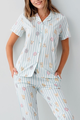Rolypoly Kadın Yeşil Gömlek Pijama Takım Yeşil