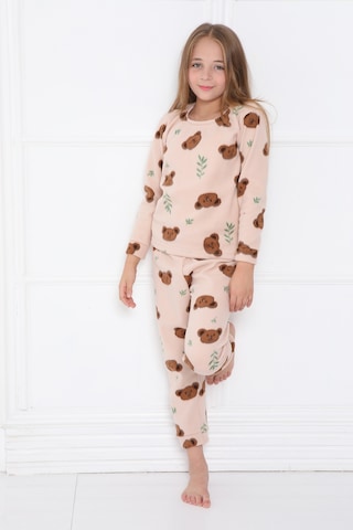 Fames Pijama Kişlik Çocuk Polar Pijama Takim KREM