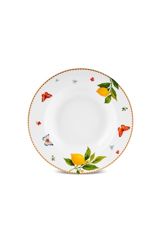 Karaca Forever Bone Solemon 24 Parça 6 Kişilik Limon Desenli Yemek Takımı Sarı