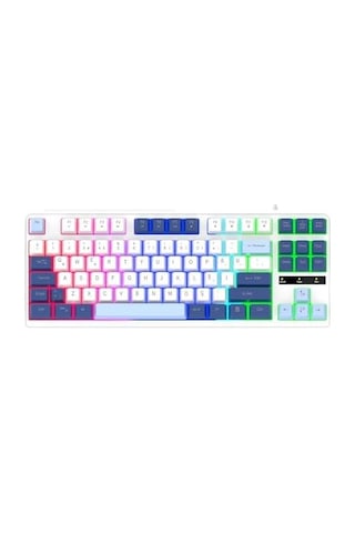 James Donkey Jdk87 Rainbow Mekanik Hisli Membran Türkçe Q Gaming 88 Tuş Beyaz Klavye
