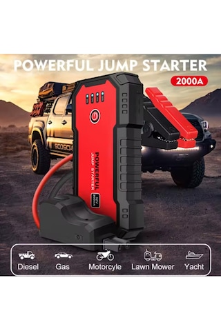 Akü Takviye Cihazı Usb Powerbank 20.000 Mah 2000 Amper Fener Flaşör