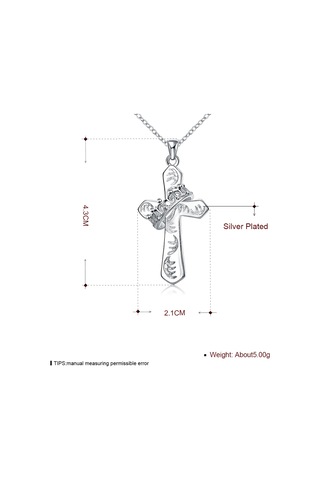 Yeni Moda Aksesuarları 925 Sterlıng Gümüş Takı Sterling Silver Crown Çapraz Kolye Kadınlar İçin Hediye Çok Renkli