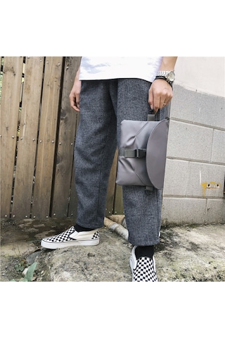 Sokak İş Elbisesi Çapraz Askılı Omuz Çantası - Gri