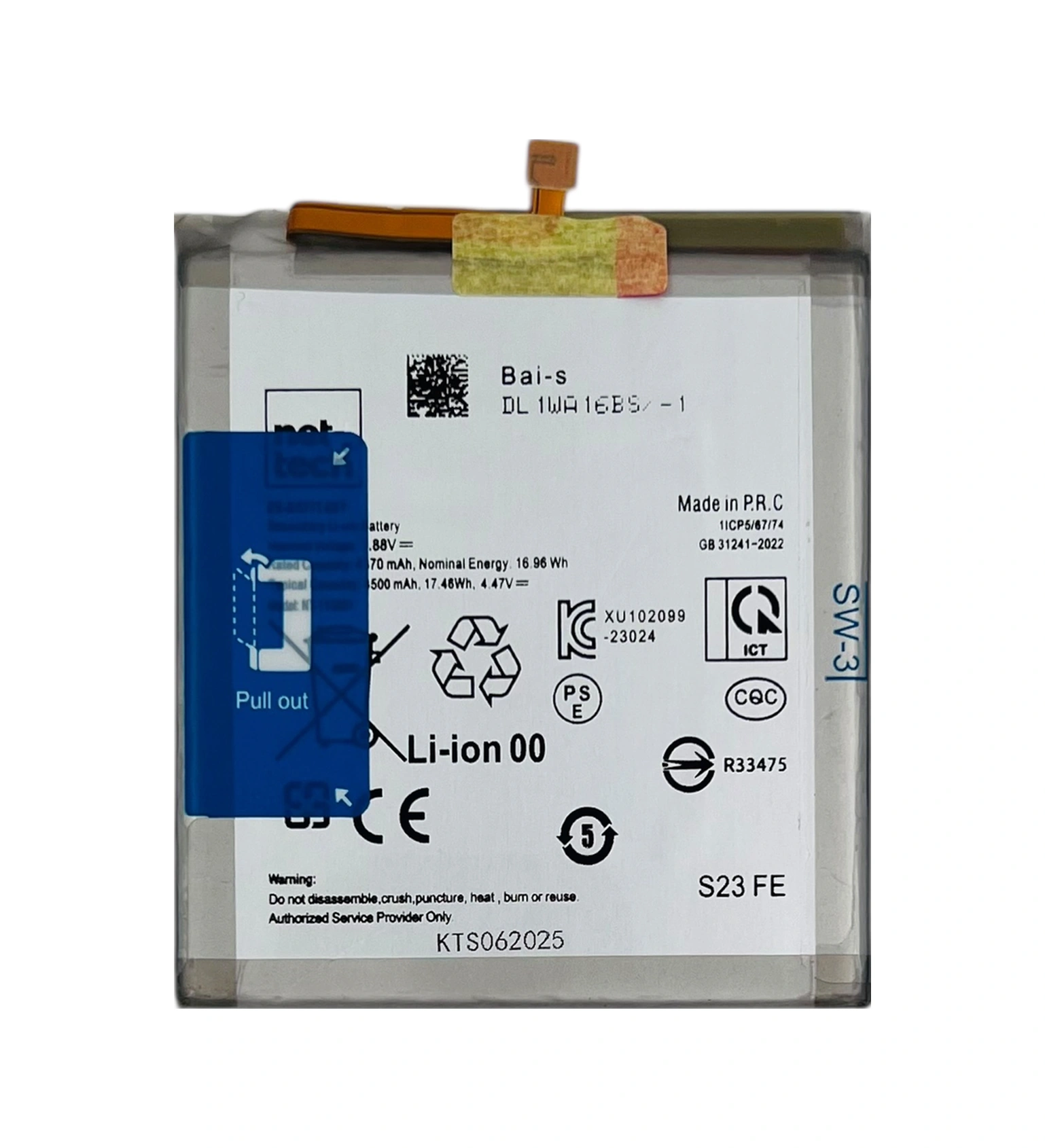 Teknonet Samsung Galaxy S23 Fe Uyumlu Nettech 4760 Mah Batarya - Siyah
