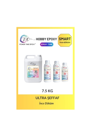 7.5 Kg Hobby Epoxy Smart/ Şeffaf Epoksi Reçine Ince Döküm