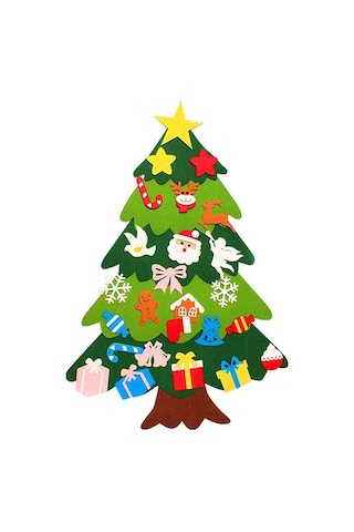 Noel Ağacı Noel Dekorasyonu Kolye Çocuklar Dıy Üç Boyutlu Keçe Noel Ağacı Noel Hediyesi