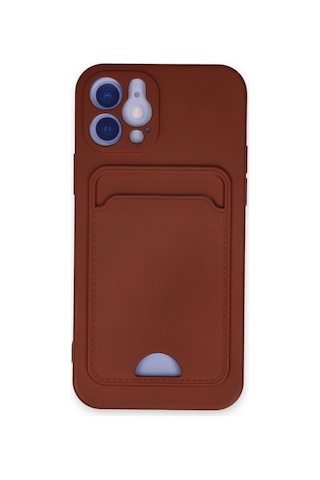 Newface Apple Apple iPhone Uyumlu 12 Kılıf Kelvin Kartvizitli Silikon - Bordo