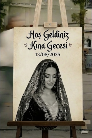 Kına Gecesi Karşılama Kişiye Özel Fotoğraflı 50x70cm