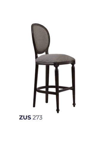 Bengimobilya Sandalye Zus273 Oval Model Ahşap Kayın Iskelet Desenli Şönil Kuma