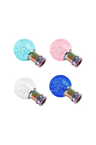 Samdoo Akrilik Kristal Kabarcık Vites Topuzu - Mavi, Pembe, Beyaz Seçenekleri - Otomobil Vites Kolu Aksesuarı Koyu Mavi