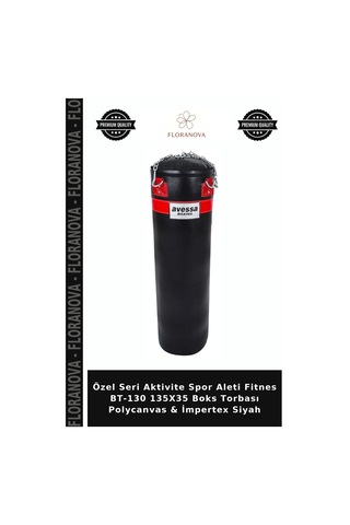 Özel Seri Aktivite Spor Aleti Fitnes Bt-130 135x35 Boks Torbası Polycanvas & İmpertex Siyah